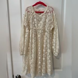 Zara Girls Cream Lace Dress Size 11-12 Y NWT